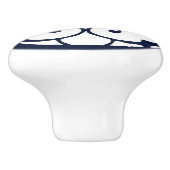 装飾青色白色模様セラミックプルノブ セラミックノブ (側面)