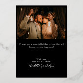 装飾額縁 結婚おめでとう カリグラフィー 写真 箔シーズンカード (裏面)