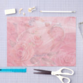 装飾魅力的ピンクデカップティーポットデザイン 薄葉紙 (クラフト)