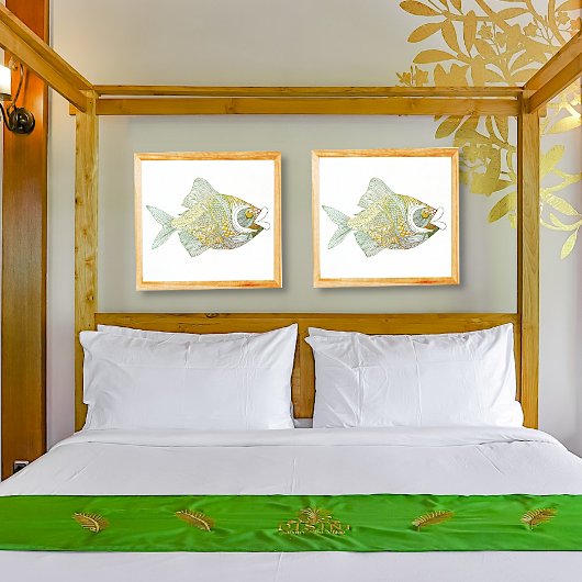 装飾魚箔プリント 箔ポスター