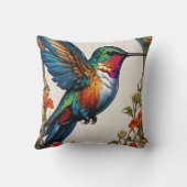 装飾鳥（前面）ハミングバード（背面） クッション (裏面)