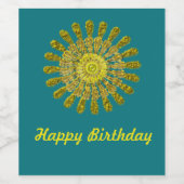 装飾黄金の太陽のシンボル ワインラベル (シングルラベル)