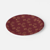 装飾黄金の雪片クリスマスパターン ペーパープレート (アングル)