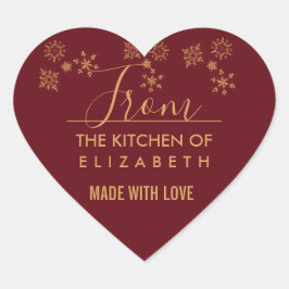 装飾黄金の雪片クリスマスベーキング ハートシール