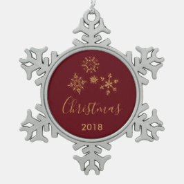 装飾黄金の雪片クリスマス スノーフレークピューターオーナメント