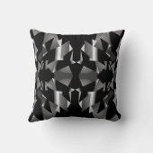 装飾黒いモダンなパターン枕家か白または灰色 クッション (裏面)
