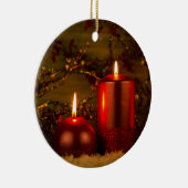 装飾2本の蝋燭のクリスマスの セラミックオーナメント (右)