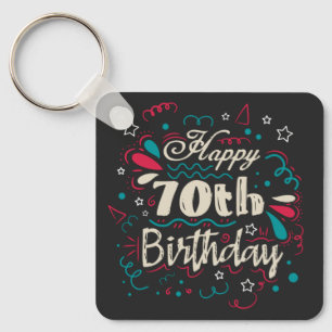 装飾70番目の誕生日 キーホルダー