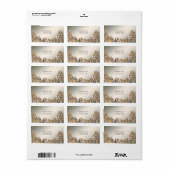 装飾 ゴールド ホワイト フラワー アドレス ラベル (フルシート)