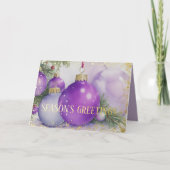 装飾 サテン リボン 常緑樹 紫 シーズンカード (正面)