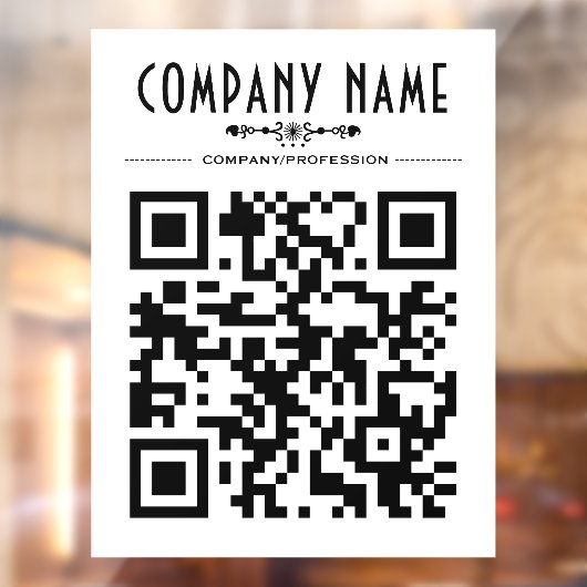 装飾 ビジネス ネーム & QR コード ウィンドウサイン (シート2)
