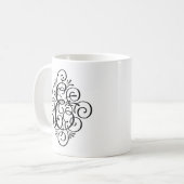装飾 モノグラム スワッシュ 個人名入れ コーヒーマグカップ (正面左)