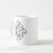 装飾 モノグラム スワッシュ 名入れ コーヒーマグカップ (正面左)