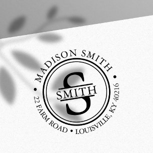 装飾 家族名 サークル モノグラム 住所 セルフインキングスタンプ