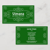装飾 – 緑006600の白 名刺 (正面/裏面)