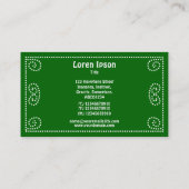 装飾 – 緑006600の白 名刺 (裏面)