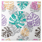 装飾 葉 セラミック タイル (正面)