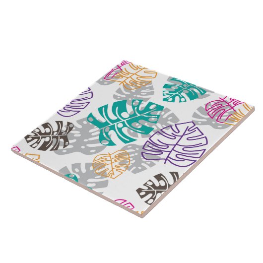 装飾 葉 セラミック タイル (側面)