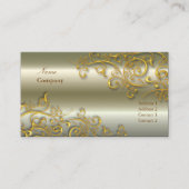 装飾/金箔付き金ゴールドスワール/ブラッシフェイクュ付きニックル 名刺 (正面)