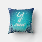 装飾Let it雪の結晶グリッタークリスマス クッション (裏面)