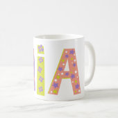 装飾Miaの花とスターマグ コーヒーマグカップ (正面右)