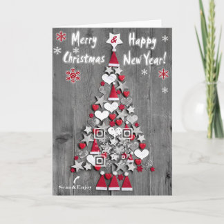 装飾QRコードカードからのクリスマスツリー シーズンカード