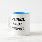 裏おもしろい引用文。ジョークのギフト ツートーンマグカップ (正面左)