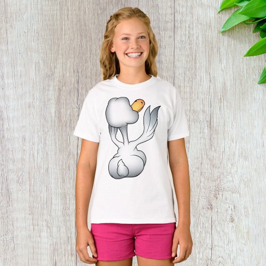 裏から見たシロサギの馬鹿鳥 Tシャツ