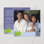 裏が赤いダマスクの木のクリスマスカードのニュースレター 招待状 (正面/裏面)