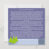 裏が赤いダマスクの木のクリスマスカードのニュースレター 招待状 (裏面)