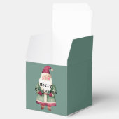 裏にサンタがいる赤い松のクリスマスツリー フェイバーボックス (オープン)