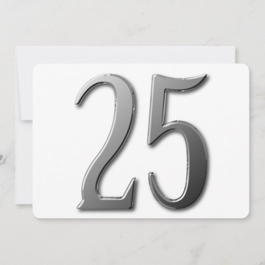 裏に情報が入った25歳 招待状 (正面)