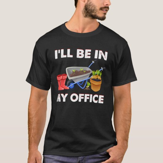 裏に「オフィスにいます」とプリント Tシャツ (正面)