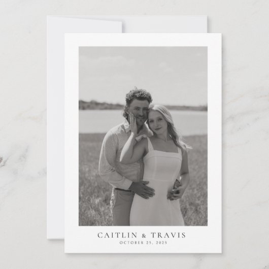 裏にQRコードのシンプルな結婚式招待状 招待状 (正面)