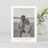 裏にQRコードのシンプルな結婚式招待状 招待状 (スタンド正面)