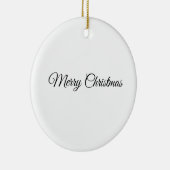 裏カスタム方の家族写真のクリスマス セラミックオーナメント (右)