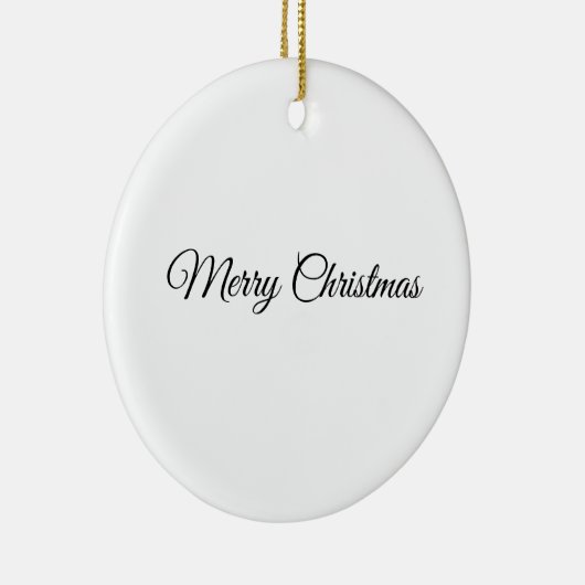 裏カスタム方の家族写真のクリスマス セラミックオーナメント (右)