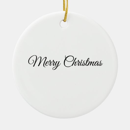 裏カスタム方の家族写真のクリスマス セラミックオーナメント (正面)