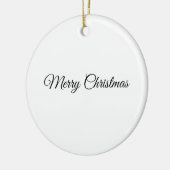 裏カスタム方の家族写真のクリスマス セラミックオーナメント (左)