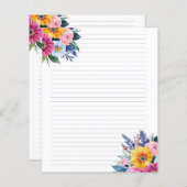 裏付き混合花束文具紙シート (正面/裏面)