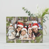 裏写素朴真に文字付き木製雪だるま枠 シーズンカード (スタンド正面)