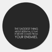 裏切りに関する最も悲しいことは、決してそうでないことである ラウンドシール (正面)