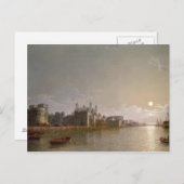 裏切り者の門で月明かりのテムズ川 ポストカード (正面/裏面)