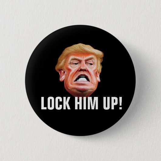 裏切り者大統領トランプを刑務所へ 缶バッジ (正面)