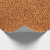 裏地のレザーの茶色のクローズアップ ラッピングペーパー (角)