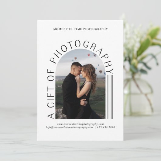 裏地モダンアーチ写真ギフト券 (スタンド正面)