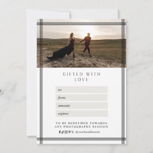 裏地モダンアーチ写真ギフト券 (裏面)