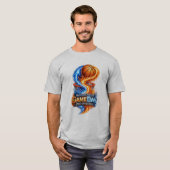 裏庭からゲームデーまでパパはずっとそばに Tシャツ (正面フル)