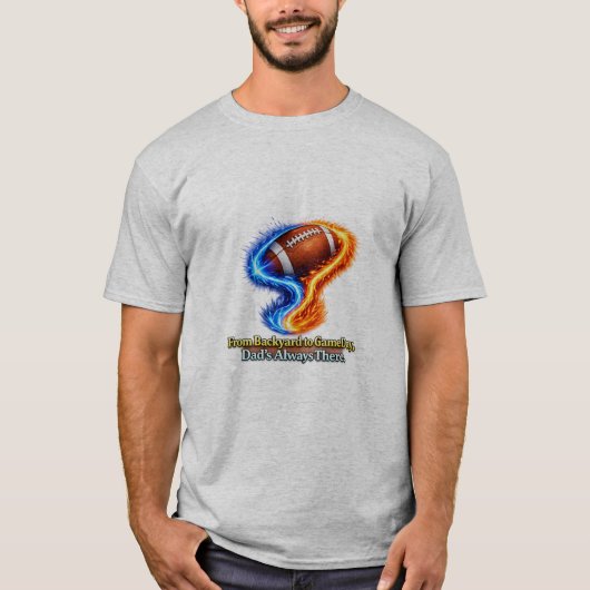 裏庭から試合の日までいつもそこにいるパパへ Tシャツ (正面)