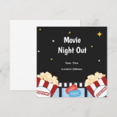 裏庭での映画鑑賞会パーティーのお誘い 招待状 (正面/裏面)